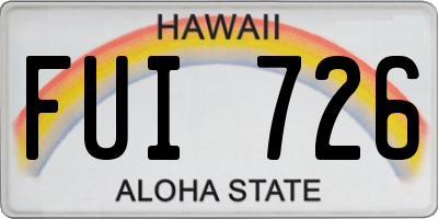 HI license plate FUI726