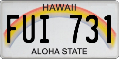 HI license plate FUI731