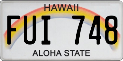 HI license plate FUI748