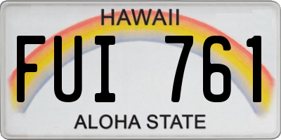 HI license plate FUI761