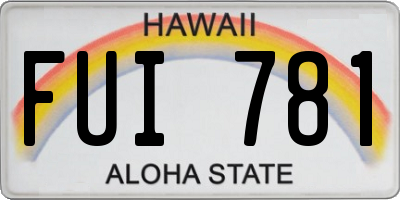 HI license plate FUI781