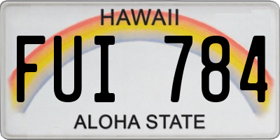 HI license plate FUI784