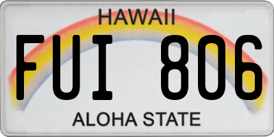 HI license plate FUI806