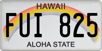 HI license plate FUI825