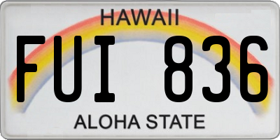 HI license plate FUI836