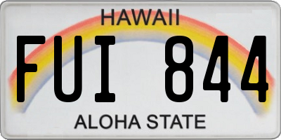 HI license plate FUI844