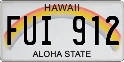 HI license plate FUI912