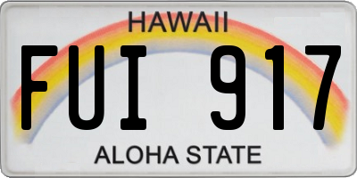 HI license plate FUI917