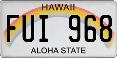 HI license plate FUI968