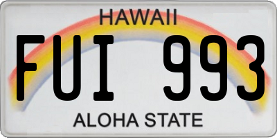 HI license plate FUI993