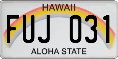 HI license plate FUJ031