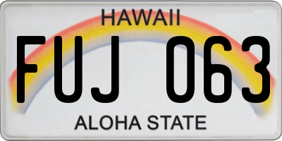 HI license plate FUJ063