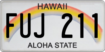 HI license plate FUJ211