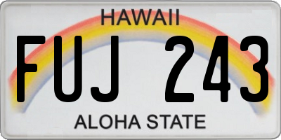 HI license plate FUJ243