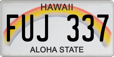 HI license plate FUJ337