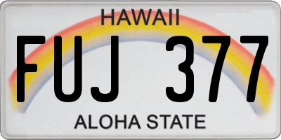 HI license plate FUJ377