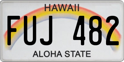 HI license plate FUJ482