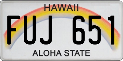 HI license plate FUJ651