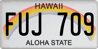 HI license plate FUJ709