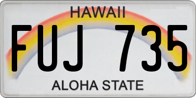 HI license plate FUJ735