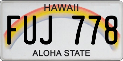 HI license plate FUJ778