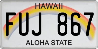 HI license plate FUJ867