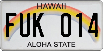 HI license plate FUK014