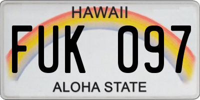 HI license plate FUK097