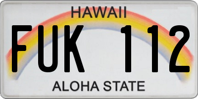 HI license plate FUK112