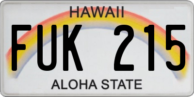 HI license plate FUK215