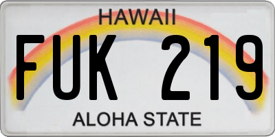 HI license plate FUK219