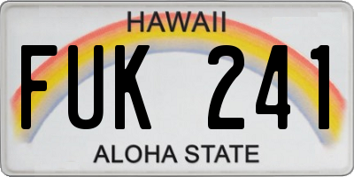 HI license plate FUK241