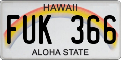 HI license plate FUK366