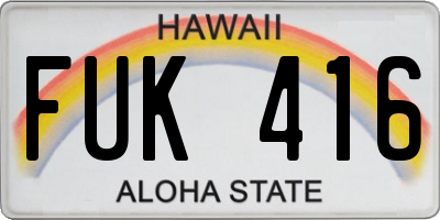 HI license plate FUK416
