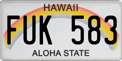 HI license plate FUK583