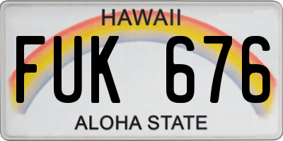 HI license plate FUK676