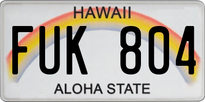 HI license plate FUK804