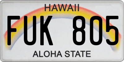 HI license plate FUK805