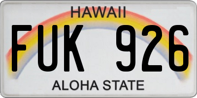 HI license plate FUK926