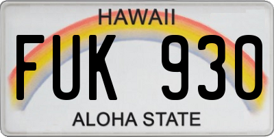 HI license plate FUK930