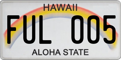 HI license plate FUL005