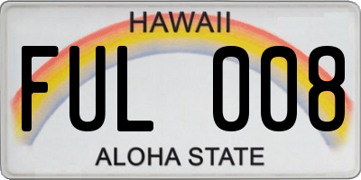 HI license plate FUL008