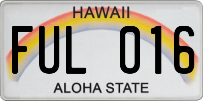 HI license plate FUL016