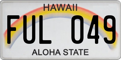 HI license plate FUL049