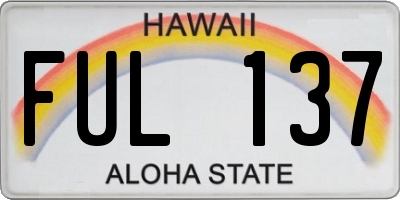 HI license plate FUL137