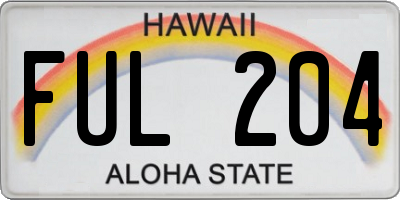 HI license plate FUL204