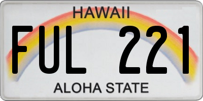 HI license plate FUL221