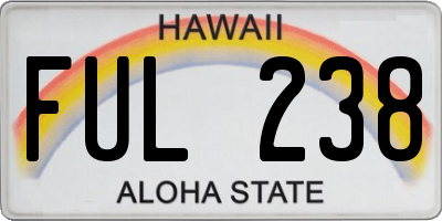 HI license plate FUL238