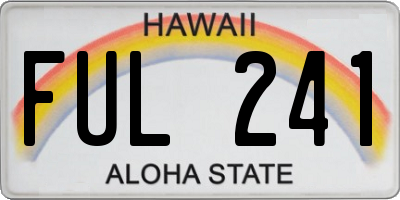 HI license plate FUL241