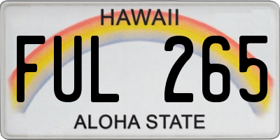 HI license plate FUL265
